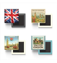 Buzdolap Magnetleri - Birleşik Krallık Londra - 4'lü Set Magneti