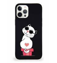 Apple iPhone 12 Pro Max Soft Premier Kapak Coolcat Tasarımlı Silikon Kılıf - Siyah (Şeffaf)