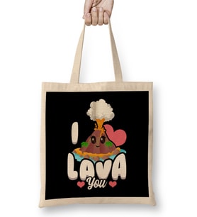 Funny I Lava You Volcano Valentine s Day Pun Bez Çanta Uzun Saplı