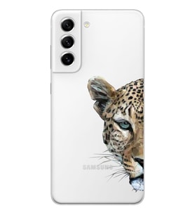 Samsung Galaxy S22 Uyumlu Kaplan Desenli Şeffaf Telefon Kılıfı