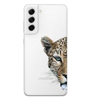 Samsung Galaxy S22 Uyumlu Kaplan Desenli Şeffaf Telefon Kılıfı