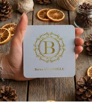 Kişiye Özel Gold Baş Harf Bardak Altlığı Doğum Günü Hediyesi