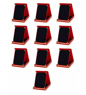 Toplu Plaket - Kırmızı Kadife Plaket - Metalsiz Boş Plaket ( 10 Adet )