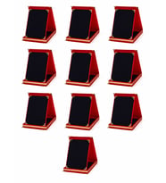 Toplu Plaket - Kırmızı Kadife Plaket - Metalsiz Boş Plaket ( 10 Adet )