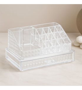 Tek Çekmeceli 16 Bölmeli Şeffaf Makyaj ve Takı Organizeri 23.3x13.5x11.5 cm