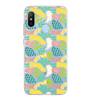 Xiaomi Mi A2 Lite ile Uyumlu 1mm Kapak Memphis Desen Tasarımlı Şeffaf Silikon Kılıf