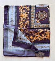 Ladycoco Soft Pamuklu Daire Desenli Şal (Mor-Grı)