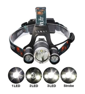 T6 Kafa Feneri 5000 Lumens 3xcree Xm-t6+2r5 Lamba Led Kamp Lambası