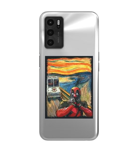 Oppo A16 / A55 Uyumlu Deadpool Çığlık Tasarımlı Şeffaf Telefon Kılıfı