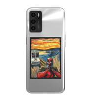 Oppo A16 / A55 Uyumlu Deadpool Çığlık Tasarımlı Şeffaf Telefon Kılıfı