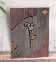 BK Gift Rose Tasarımlı Dekoratif Mini Kanvas Tablo 15x20cm-1