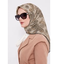 Lesscarves Desenli Pamuk İpek Eşarp LS2207
