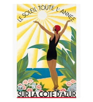 1931 Sur La Cote D'azur Fransa Seyahat Posteri Tablo Ahşap Poster Dekoratif