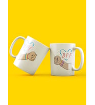 Best Friends Forever BFF Tasarım 2'li Kupa Seti (Beyaz)