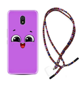 Xiaomi Redmi 8A 8 Pro 9C 9T 10C 11T Pro Kılıf Boyun Asklı Rasta Silikon Purple Sweety 1717