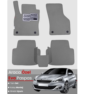 PEUGEOT 308 (2007-2012) Uyumlu EVA Paspas Tam Set–Araca Özel,Oto Paspas,Kolay Montaj