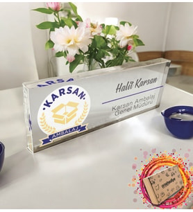 Kişiye Özel Kendin Tasarla Şirket Logosu İsim Ünvan Meslek Masa Üstü İsimlik Kurumsal Hediye