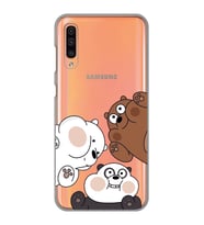Samsung Galaxy A70 Uyumlu Kafadar Ayılar Desenli Şeffaf Telefon Kılıfı