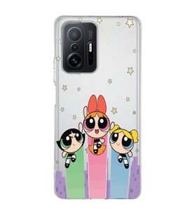 Redmi Mi 11T/Mi 11T Pro Uyumlu Powerpuff Girls Desenli Şeffaf Telefon Kılıfı