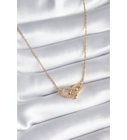 316L Çelik Gold Renk Zirkon Taşlı Tiffany Model Kadın Kolye - TJ-BKO8252