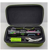 Ultra Güçlü Şarjlı El Feneri  2 KM Menzil, Powerbank Özellikli, Zoomlu ve Özel Çantalı (200 Watt)