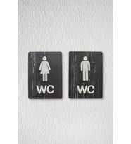 Kadın-Erkek WC Yönlendirme Levhası- İkili Set - Ceviz