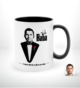 BK Gift Kişiye Özel Babalar Günü Hediyesi Godfather Baba Tasarımlı Siyah Beyaz Kupa Bardak-6