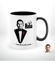 BK Gift Kişiye Özel Babalar Günü Hediyesi Godfather Baba Tasarımlı Siyah Beyaz Kupa Bardak-6
