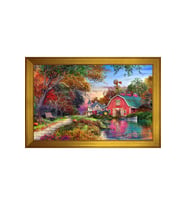 Manzara Temalı Kanvas Tablo 80 x 110 cm Gold Çerçeve