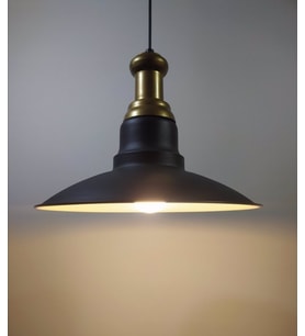 RİOLİGHT RETRO BRONZ ASKILI TEKLİ METAL SARKIT AVİZE ŞAPKA ÇAPI: 30CM (Siyah)