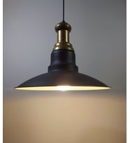 RİOLİGHT RETRO BRONZ ASKILI TEKLİ METAL SARKIT AVİZE ŞAPKA ÇAPI: 30CM (Siyah)