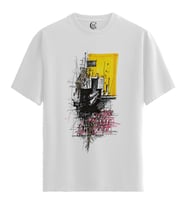 Abstract City - %100 Pamuklu Erkek Beyaz Tişört - Premium Quality (Siyah - Beyaz)