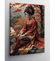 Kanvas Tablo Japon Kadın