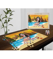 BK Gift Kişiye Özel Tatilci Kadın Tasarımlı 1000 Parça Profesyonel Puzzle-2, 1000 Puzzle, Arkadaşa Hediye