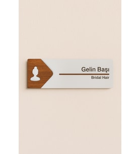 Lucena Gelin Başı Ofis Oda Kapı İsimliği Yönlendirme Tabelası Levhası Kişiselleştirilebilir