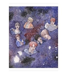 Bts Dna Çizim Tablo Ahşap Poster Dekoratif Kod4150
