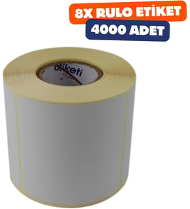 80mm X 80mm Ruloda 500 Adet Toplam 4000 Adet 8 Rulo Direk Termal Transfer Etiketi