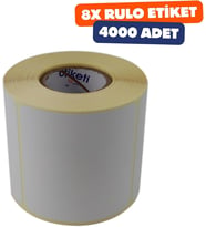 80mm X 80mm Ruloda 500 Adet Toplam 4000 Adet 8 Rulo Direk Termal Transfer Etiketi