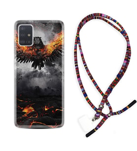 Samsung a71 A72 A73 A7 A9 2018 C7 C9 Kılıf Boyun Asklı Rasta Silikon Ateş Kartalı 1766