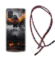 Samsung a71 A72 A73 A7 A9 2018 C7 C9 Kılıf Boyun Asklı Rasta Silikon Ateş Kartalı 1766