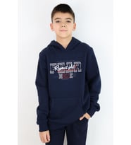 Breeze Erkek Çocuk Sweatshirt Kapüşonlu Yazı Baskılı Kanguru Cepli 9-14 Yaş, Lacivert