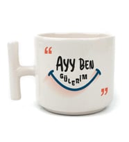 Ayy Benim Gülerim Baskılı Beyaz Kulplu T Kupa