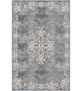 Eliana Home Baskılı, Yıkanabilir Kaymaz Taban Salon Halısı LNA0260 100x150 cm (Gri)