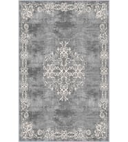 Eliana Home Baskılı, Yıkanabilir Kaymaz Taban Salon Halısı LNA0260 100x150 cm (Gri)