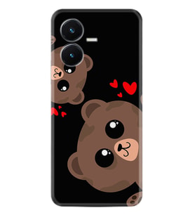 Vivo Y22S Kılıf Silikon Desen Özel Seri Love Animals 1780