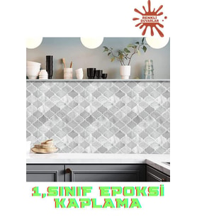 30×30cm Arabesk Çini Epoksi 1 Adet 3D Yapışkanlı Duvar Kaplama Paneli Mutfak Banyo Salon Ofis Döşeme