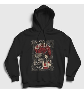 Presmono Unisex Siyah Universe Gojira Kapüşonlu Sweatshirt 414421tt