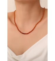Hessonit Lal Taşı Kolye (925 Ayar Gümüş Aparatlı) (Karışık)