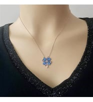 Rodium Kaplama Nazar Yonca Gümüş Kolye (Karışık)