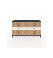 Hyperion Konsol 4 Raflı 6 Çekmeceli 3 Kapaklı 176x44x99 Antrasit-Çam/Aytaşı